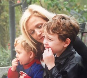 An older photo of Tamara Mark with her sons.